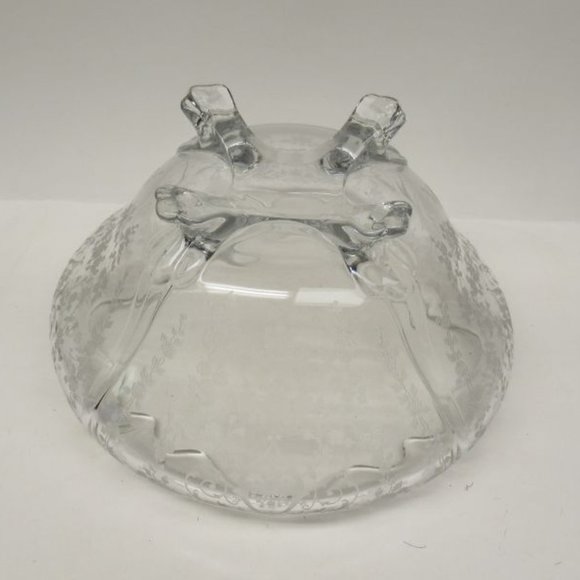 Cambridge Glass Crystal DIANE No. 3400/135 Four Footed Cupped Console Bowl - Picture 4 of 6
